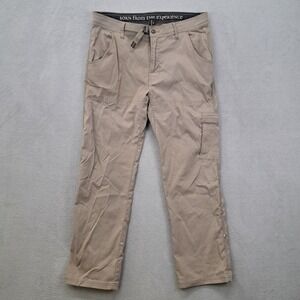 Prana Mens 34x30 Convertible Cargo Pants Outdoor Hiking Beige Snap Off